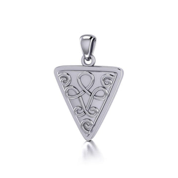 Celtic Knotwork Silver Triangle Pendant TP1085 - Jewelry